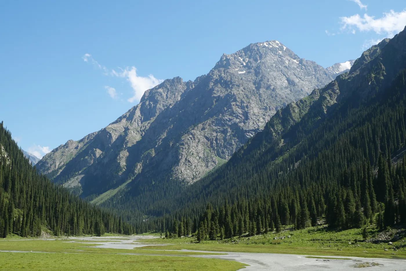 Mountain view on the first day of the Ala-Kul trek from Karakol