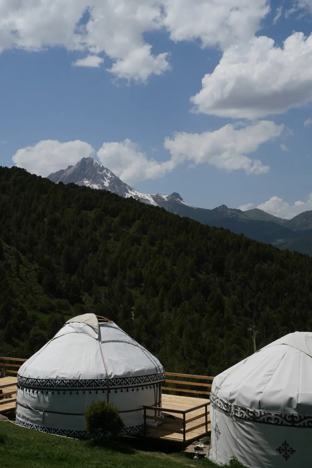 Traditional yurts in Kara-Koy, Nookat District, Kyrgyzstan